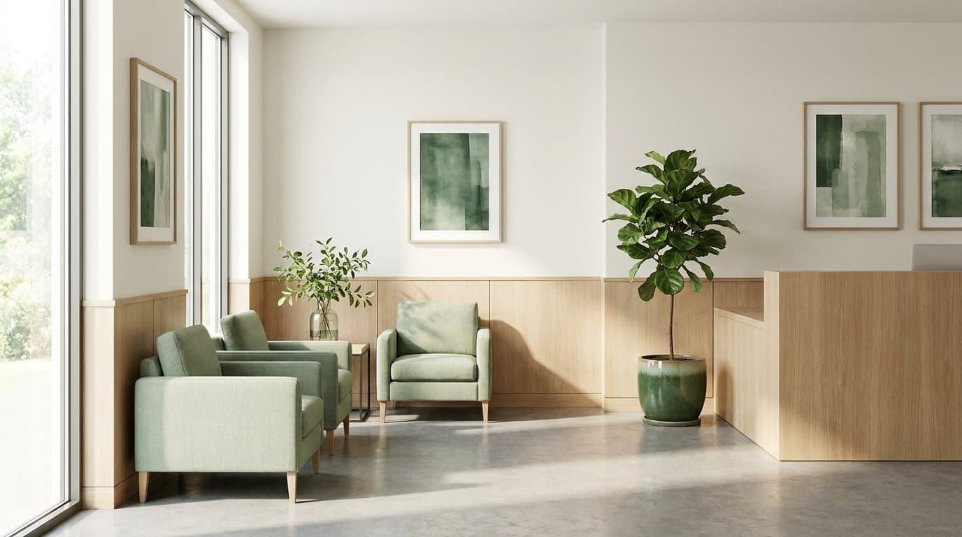 Bright, contemporary specialty endocrinology clinic interior